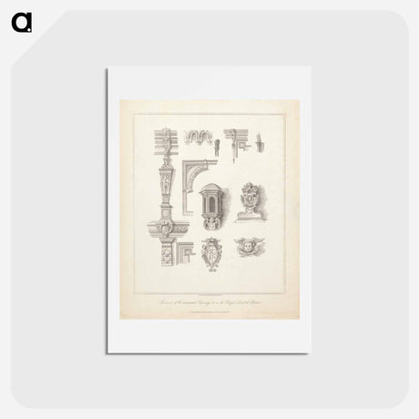 アートポストカード-Specimens of the Ornamental Carvings and c. in the Chapel: Lambeth Palace
 - イェール大学アートギャラリー Postcard.