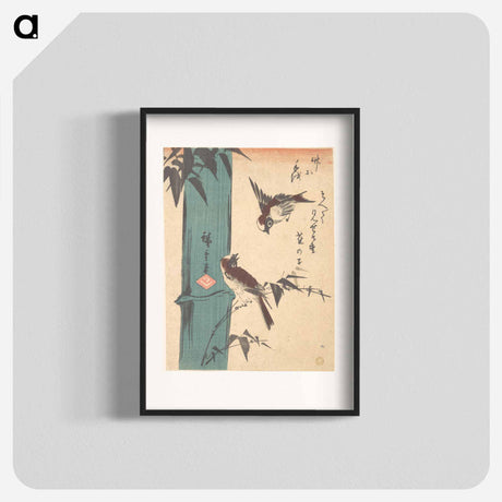 アートポスター-Bamboo and Sparrows
 - 歌川 広重 Poster.