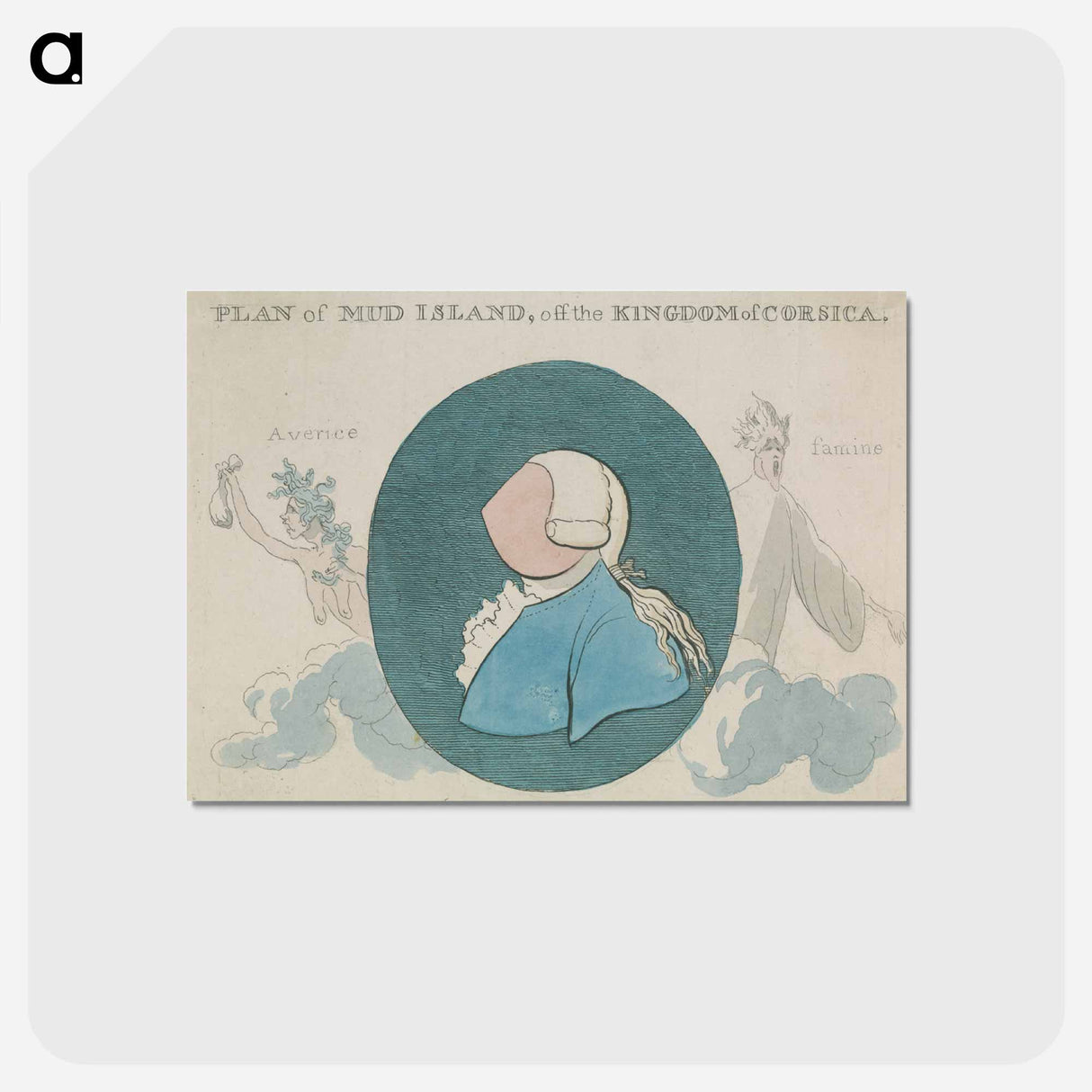 アートポストカード-Plan of Mud Island, off the Kingdom of Corsica
 - イェール大学アートギャラリー Postcard.