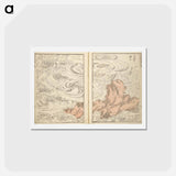 アートポストカード-Hokusai's Whirlpool at Awa - 葛飾 北斎 Postcard.