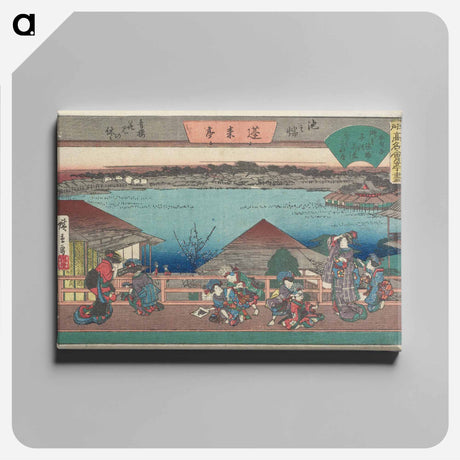 アートパネル-Ikenohata: Prostitutes Viewing Cherry Blossoms at the Hōraitei
 - 歌川 広重 Canvas.
