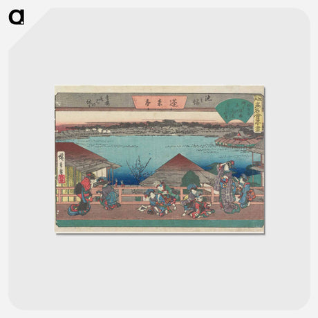 アートポストカード-Ikenohata: Prostitutes Viewing Cherry Blossoms at the Hōraitei
 - 歌川 広重 Postcard.