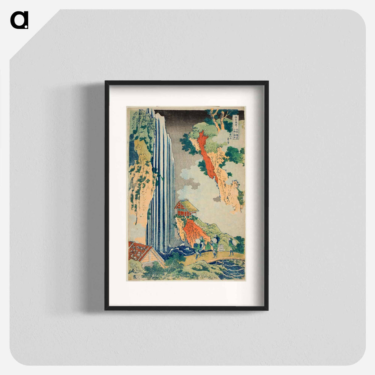 Hokusai's The Waterfall at Ono on the Kisokaidō - 葛飾 北斎 Poster.