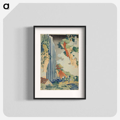 アートポスター-Hokusai's The Waterfall at Ono on the Kisokaidō - 葛飾 北斎 Poster.