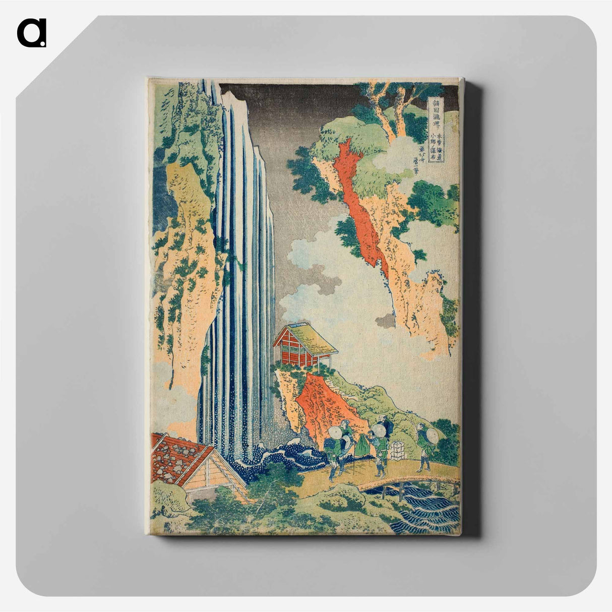 Hokusai's The Waterfall at Ono on the Kisokaidō - 葛飾 北斎 Canvas.