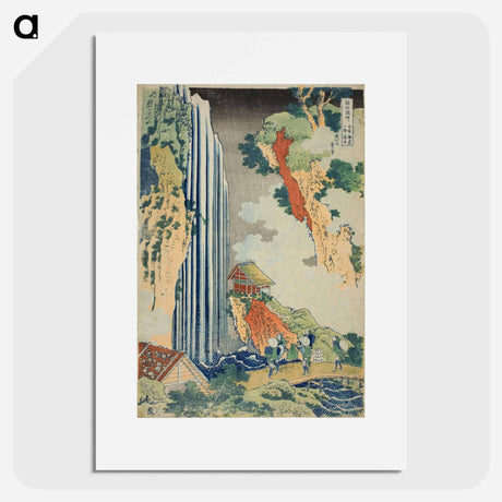 アートポスター-Hokusai's The Waterfall at Ono on the Kisokaidō - 葛飾 北斎 Poster.