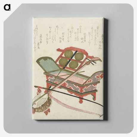 アートパネル-A comparison of Genroku poems and shells - 葛飾 北斎 Canvas.