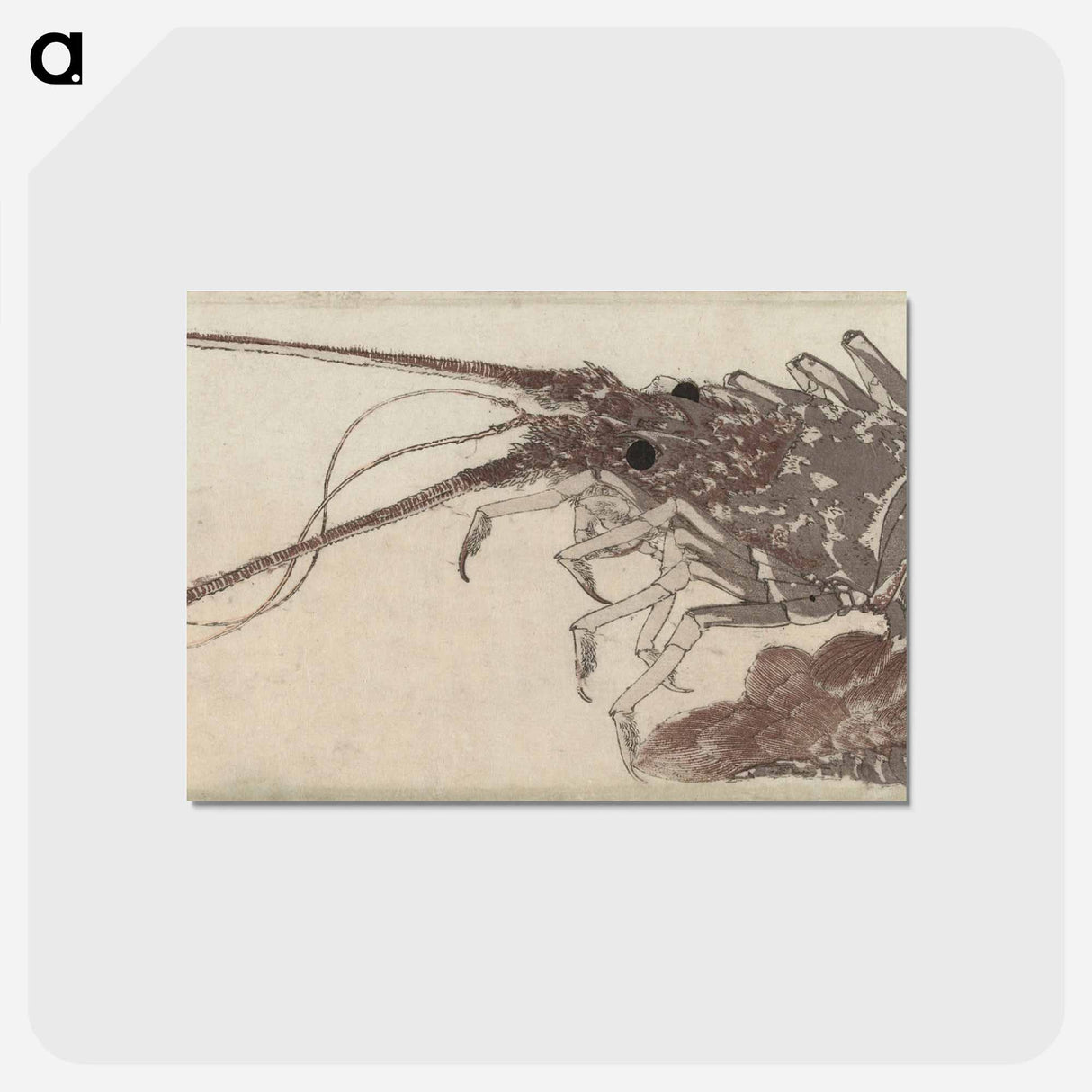 アートポストカード-Hokusai's Large Lobster - 葛飾 北斎 Postcard.