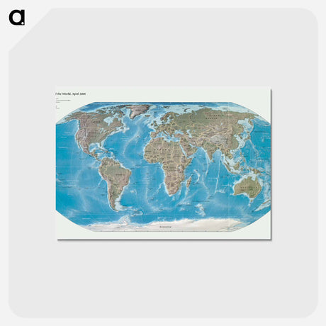アートポストカード-World Physical Map
 - ボストン公共図書館 Postcard.