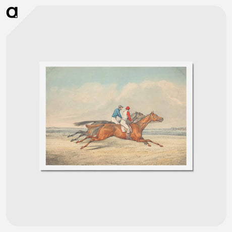 アートポストカード-Two Jockeys Galloping Neck and Neck to Right
 - イェール大学アートギャラリー Postcard.