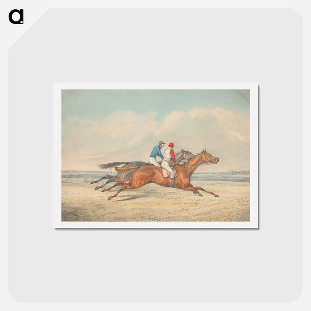 アートポストカード-Two Jockeys Galloping Neck and Neck to Right
 - イェール大学アートギャラリー Postcard.