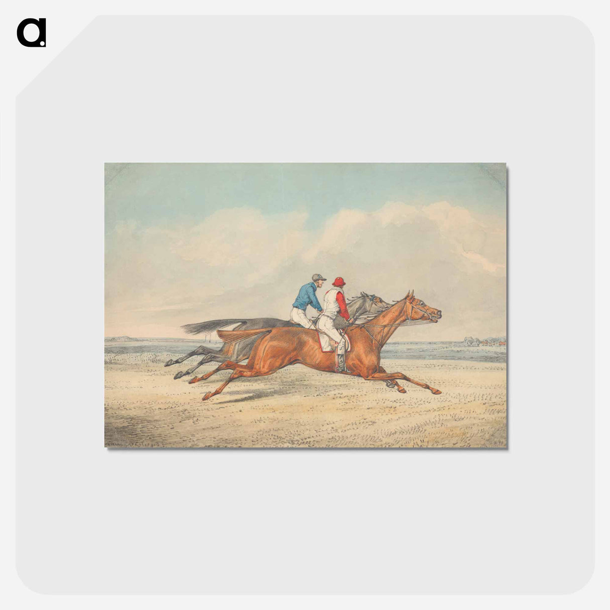 アートポストカード-Two Jockeys Galloping Neck and Neck to Right
 - イェール大学アートギャラリー Postcard.