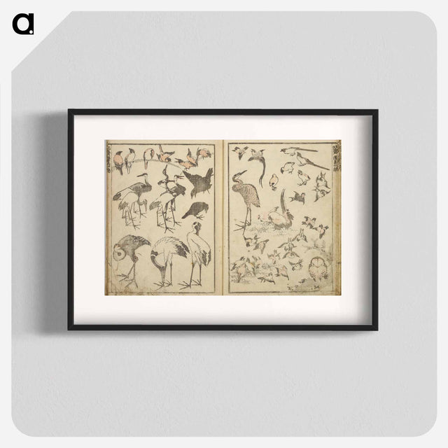 アートポスター-Random sketches by Hokusai volumes 1 to 11 - 葛飾 北斎 Poster.