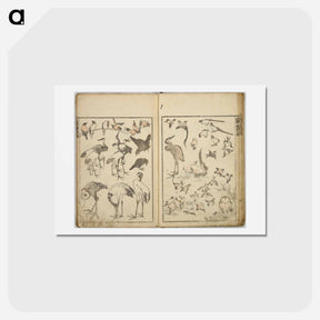 アートポストカード-Random sketches by Hokusai volumes 1 to 11 - 葛飾 北斎 Postcard.
