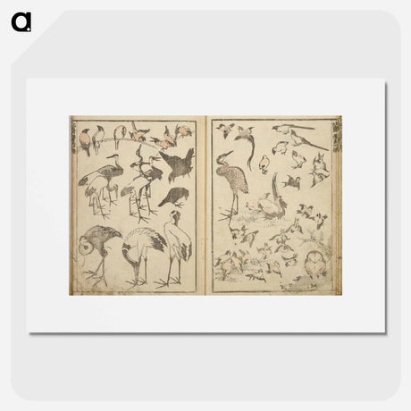 アートポスター-Random sketches by Hokusai volumes 1 to 11 - 葛飾 北斎 Poster.