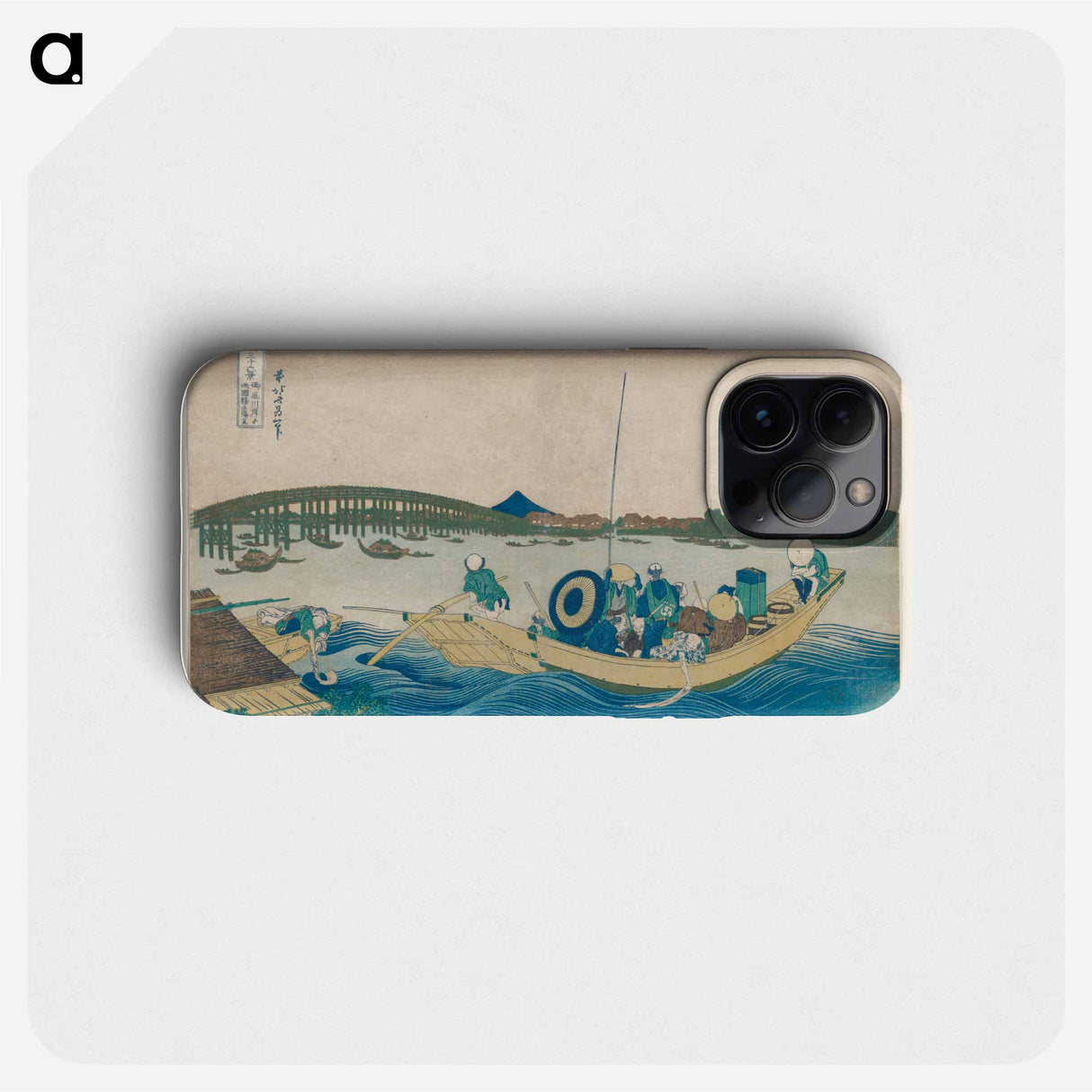 Viewing Sunset over Ryōgoku Bridge from the Onmaya Embankment - Katsushika Hokusai Phone Case.