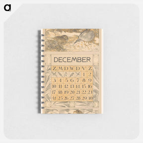 アートメモ帳-Kalenderblad december met etende vogels - テオ ヴァン ホイテマ Memo.