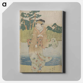 アートパネル-Woman Standing by a River
 - 歌川 国貞 Canvas.