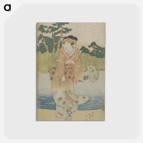 アートポストカード-Woman Standing by a River
 - 歌川 国貞 Postcard.
