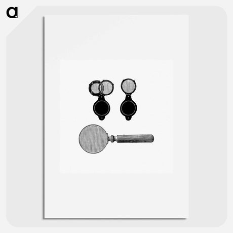 アートポスター-Magnifying Set Illustration
 - 大英図書館 Poster.
