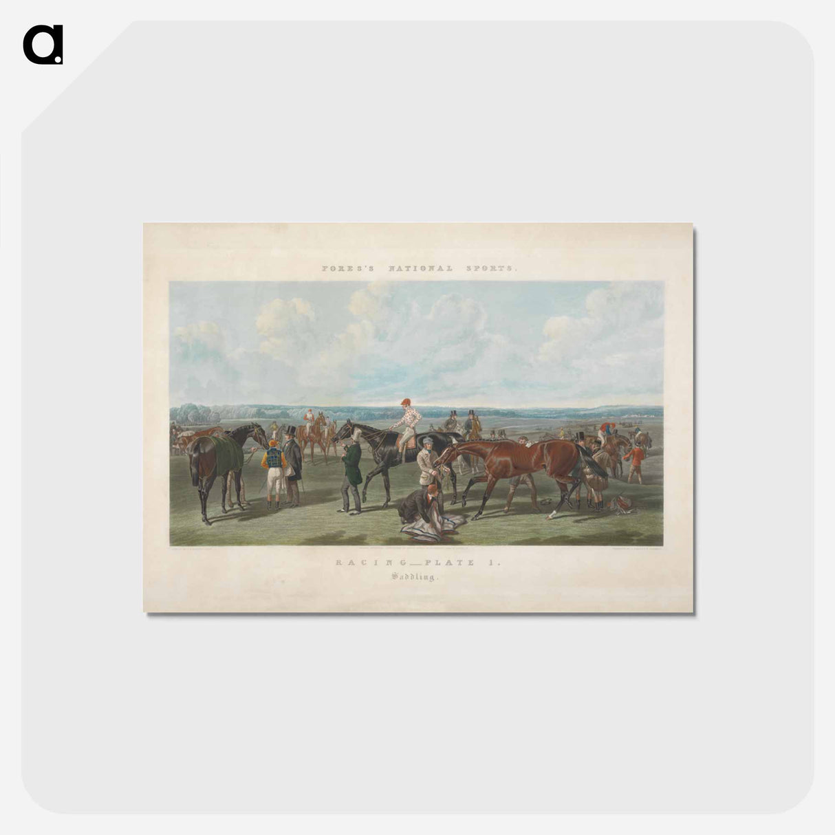 アートポストカード-Fores's National Sports: Racing - Saddling
 - イェール大学アートギャラリー Postcard.