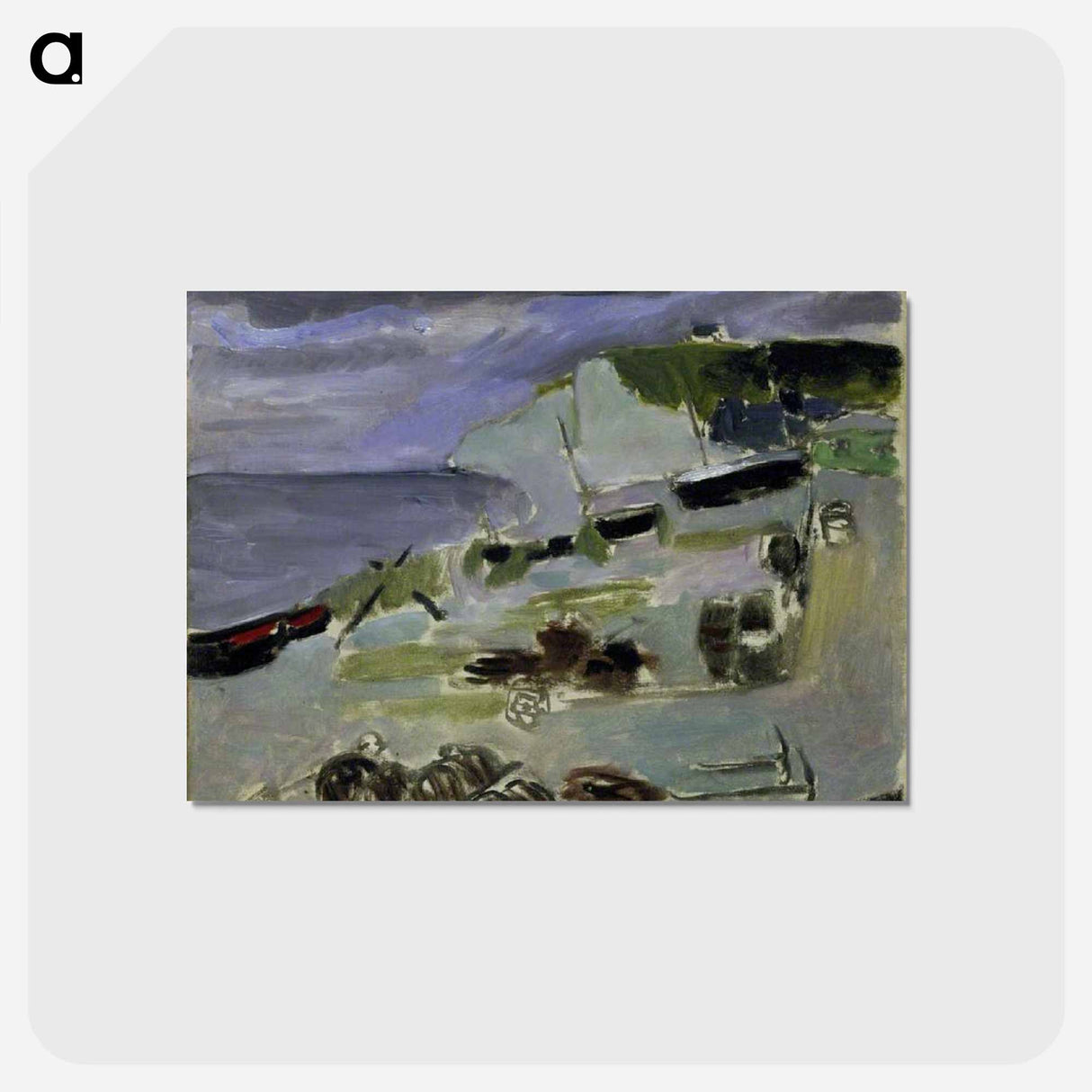 アートポストカード-Boats on the Beach, Etrétat - アンリ マティス Postcard.