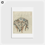アートポストカード-A comparison of Genroku poems and shells - 葛飾 北斎 Postcard.