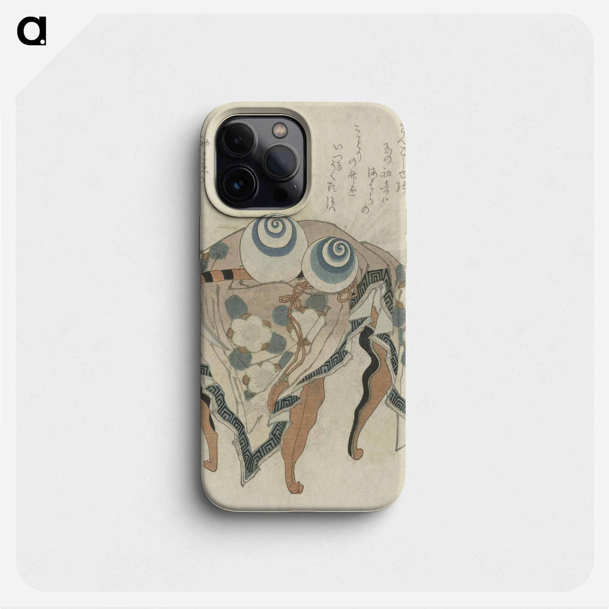 布に包んだ品・渦文の玉・鎌を描いた摺物 - 葛飾 北斎 Phone Case.