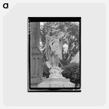アートポストカード-Statue in front of Saint John's Church
 - ラッセル リー Postcard.