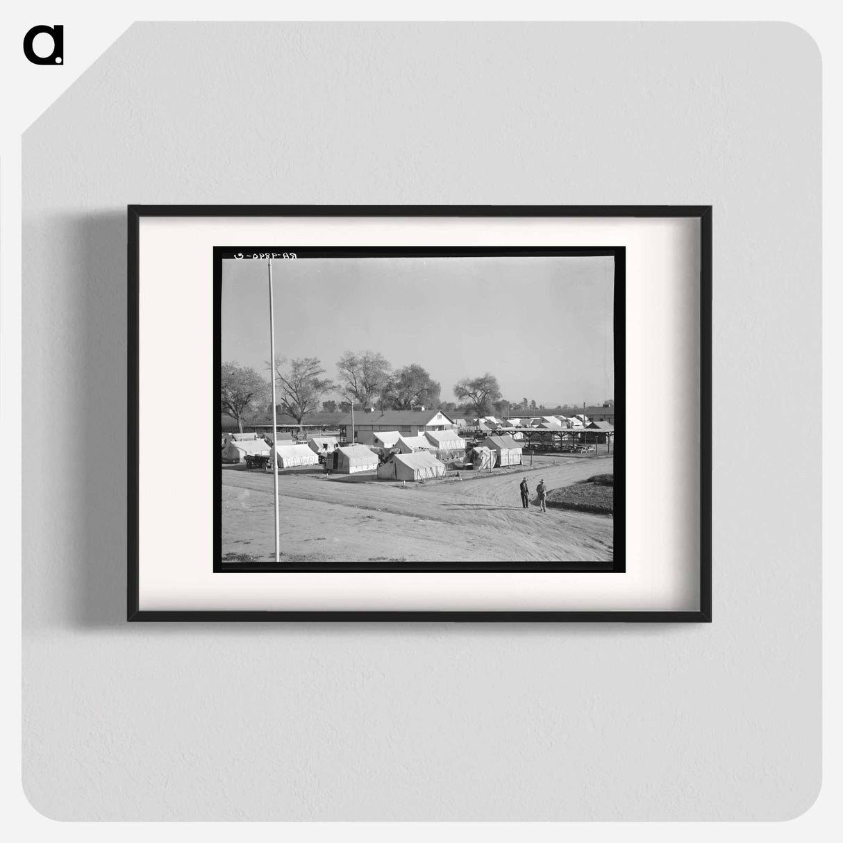 View of Kern migrant camp showing one of three sanitary units - Dorothea Lange Poster.