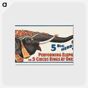 アートポストカード-Five Ring Circus Elephants
 - ボストン公共図書館 Postcard.