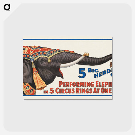 アートポストカード-Five Ring Circus Elephants
 - ボストン公共図書館 Postcard.