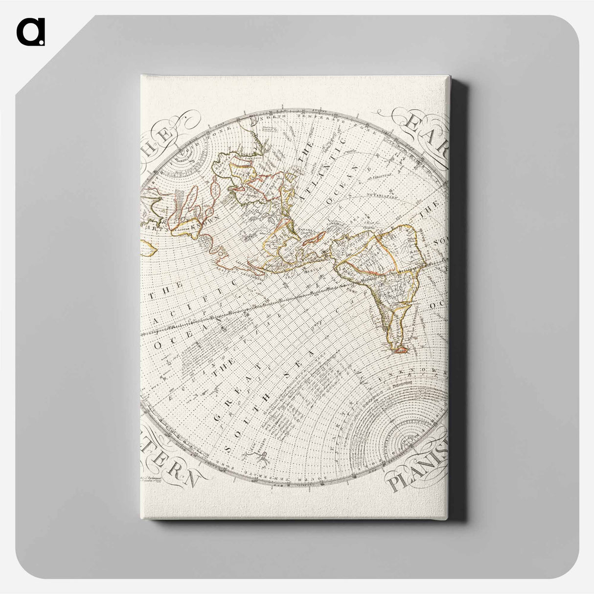 アートパネル-Earth's Western Planisphere
 - ボストン公共図書館 Canvas.