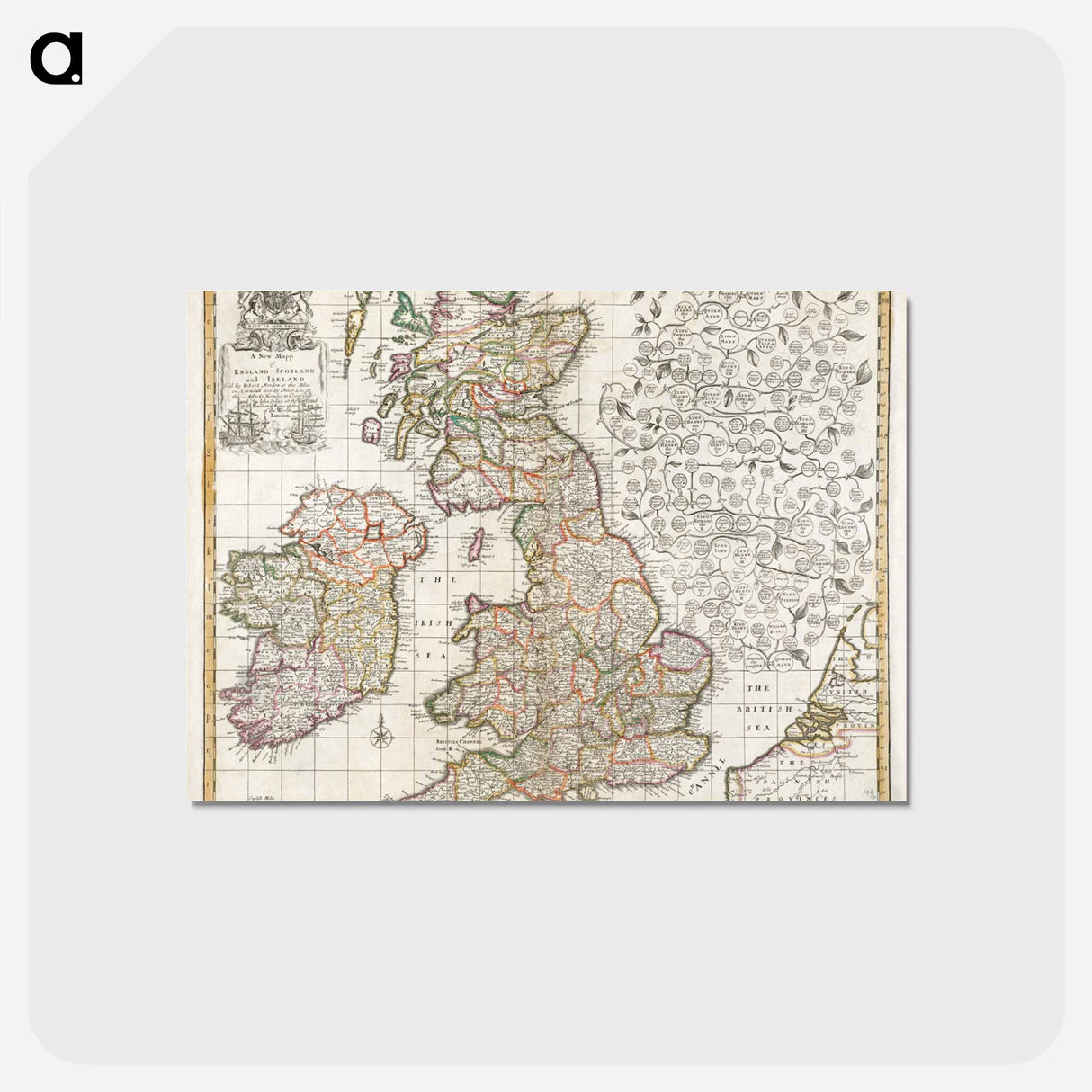 アートポストカード-Map of England, Scotland and Ireland
 - ボストン公共図書館 Postcard.