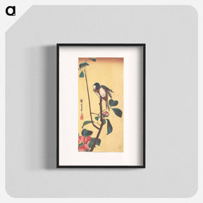 アートポスター-Camellia and Blue-Headed Bird
 - 歌川 広重 Poster.