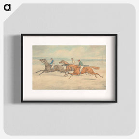 アートポスター-Three Racehorses with Jockeys Up Galloping in a Group to Left
 - イェール大学アートギャラリー Poster.