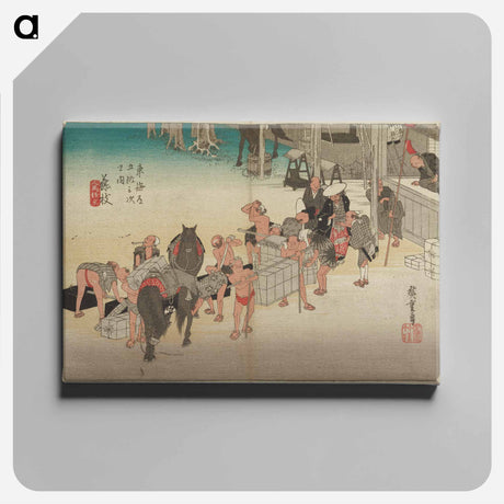 アートパネル-Street Scene with Parcel Carriers and Horses
 - 歌川 広重 Canvas.