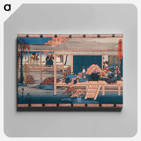 アートパネル-Envoys from the Shogun Approach Lady Kaoyo at Enya's Castle
 - 歌川 広重 Canvas.