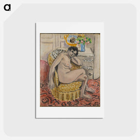アートポストカード-Nude in An Armchair (Nu Au Fauteuil) - アンリ マティス Postcard.