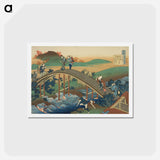 アートポストカード-Hokusai's Poem by Ariwara no Narihira - 葛飾 北斎 Postcard.