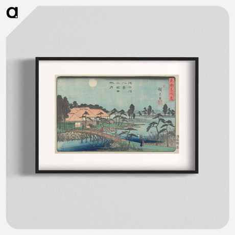 アートポスター-Autumn Moon at Mokubo-ji Temple
 - 歌川 広重 Poster.
