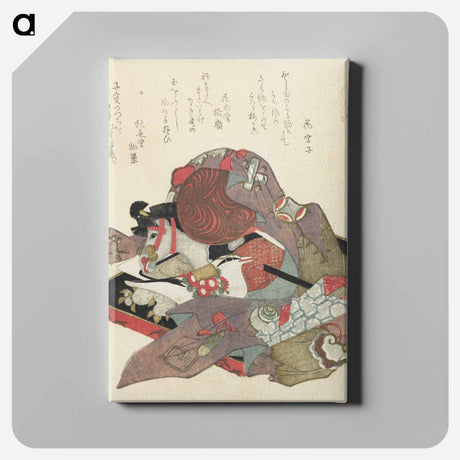 アートパネル-A comparison of Genroku poems and shells - 葛飾 北斎 Canvas.