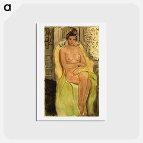 アートポストカード-Nude in an Armchair, Legs Crossed - アンリ マティス Postcard.