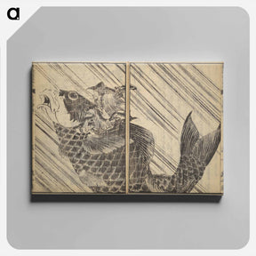 アートパネル-Picture Book of The Tōshisen (Chinese verses by Takai Ranzan), Series Seven - 葛飾 北斎 Canvas.
