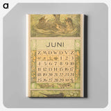 Kalenderblad juni met jonge vogels in een nest - テオ ヴァン ホイテマ Canvas.