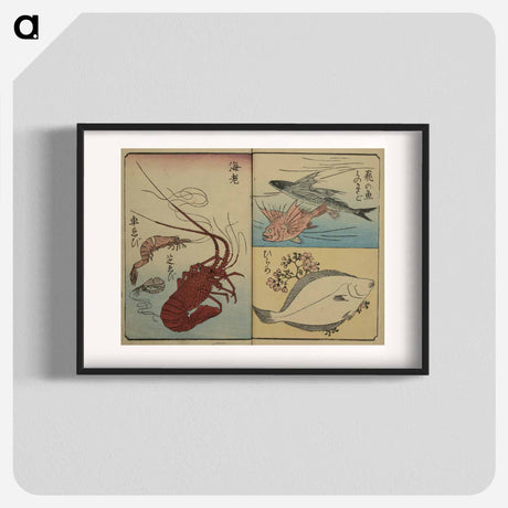 アートポスター-Picture Book for the Practice of Drawing Fish
 - 歌川 広重 Poster.