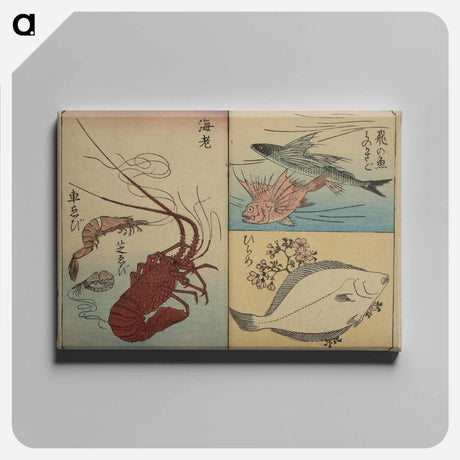 アートパネル-Picture Book for the Practice of Drawing Fish
 - 歌川 広重 Canvas.