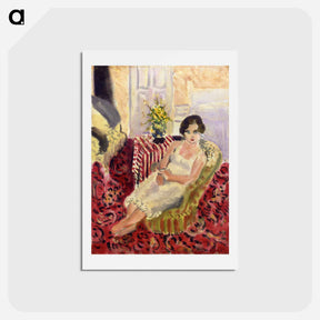 アートポストカード-Seated Figure, Striped Carpet - アンリ マティス Postcard.
