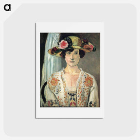 アートポストカード-Woman in a Hat - アンリ マティス Postcard.