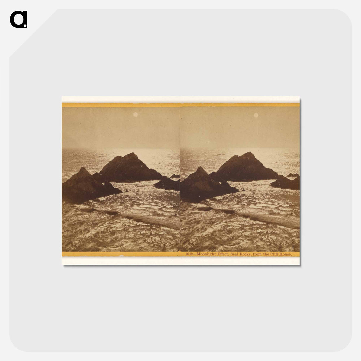 アートポストカード-Moonlight Effect, Seal Rocks
 - エドワード マイブリッジ Postcard.